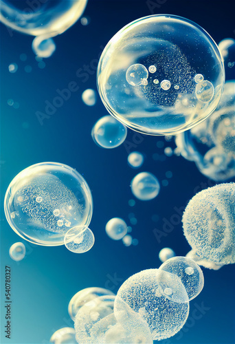 Blue bubble background