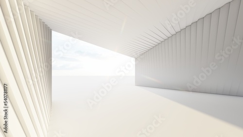 Architecture background geometric design wall in interior 3d render