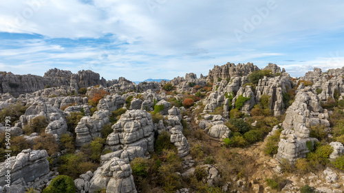 Paisaje kárstico del torcal de Antequera en la provincia de Málaga, España