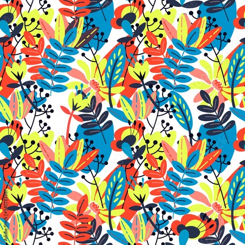 Floral pattern, bright autumn