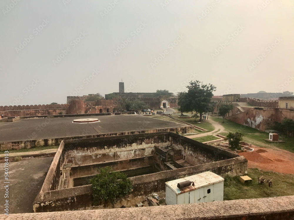 Jaipur, India, November 2019 - A train on a track near a building