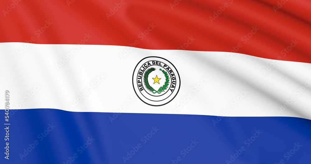 Naklejka premium Flag Of Paraguay