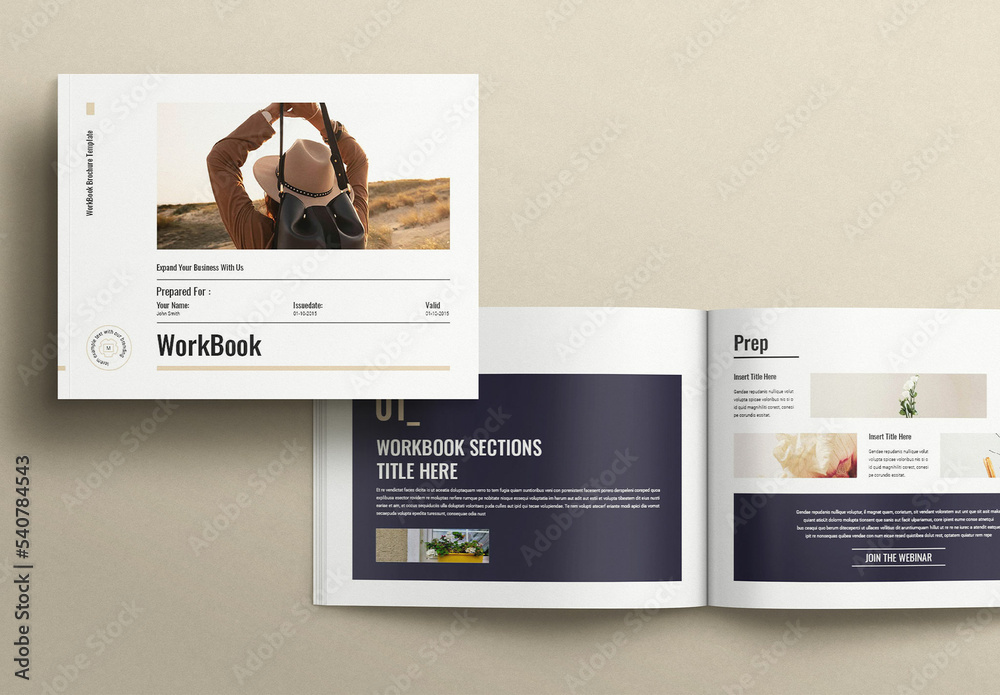 Mini Workbook Example Minimal Workbook Template Landscape Stock Template | Adobe Stock