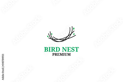 Bird nest logo design vector illustration