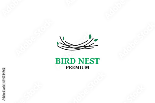 Bird nest logo design vector illustration