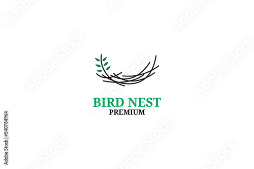 Bird nest logo design vector illustration