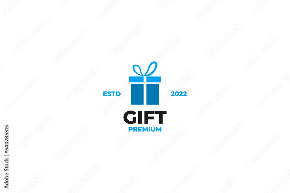 Flat creative gift logo vector design illustration