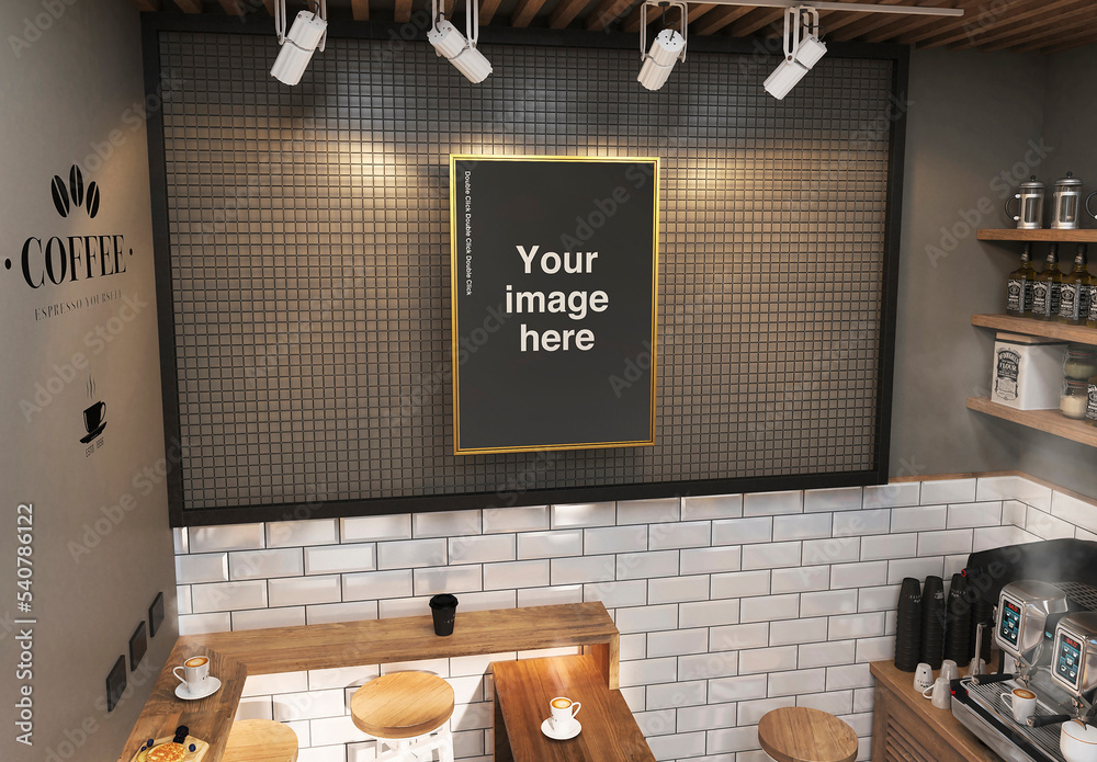 Coffee Place Poster Mockup Stock Template Adobe Stock
