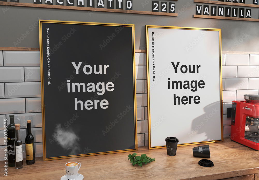 Coffee Place Poster Mockup Stock Template | Adobe Stock