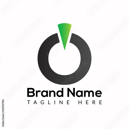 Power button Template On O Letter. Power button Logo Design Concept