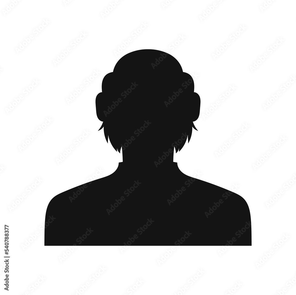 Male or female bust, business person portrait. Vector man or woman with short hairstyle, avatar. Anonymous staff member, human character silhouette