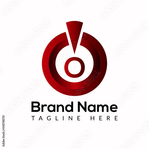 Power button Template On O Letter. Power button Logo Design Concept