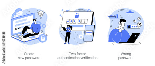Password management isolated cartoon vector illustrations se