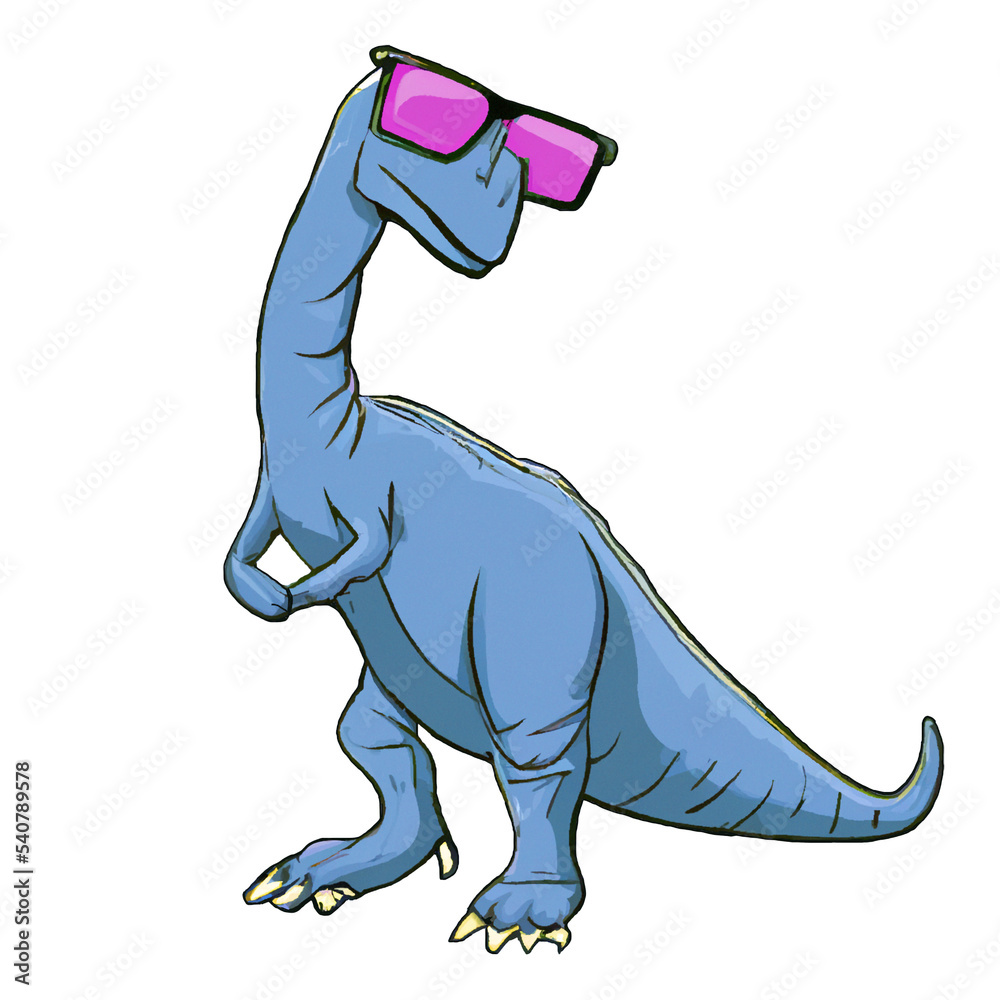 Dinosaur Wearing Sunglasses Cartoon Stock Photo Adobe Stock