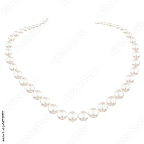 Pearl necklace. Jewelry. Decoration. Isolated. Vector. Beautiful illustration. White background.