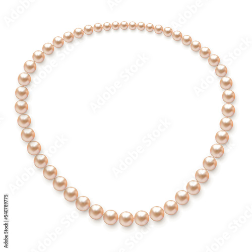 Pearl necklace. Jewelry. Decoration. Isolated. Vector. Beautiful illustration. White background.