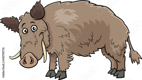 cartoon wild boar funny animal character