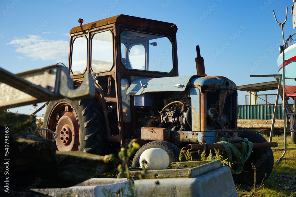 tractor with blue skies ahead tractor with blue skies ahead