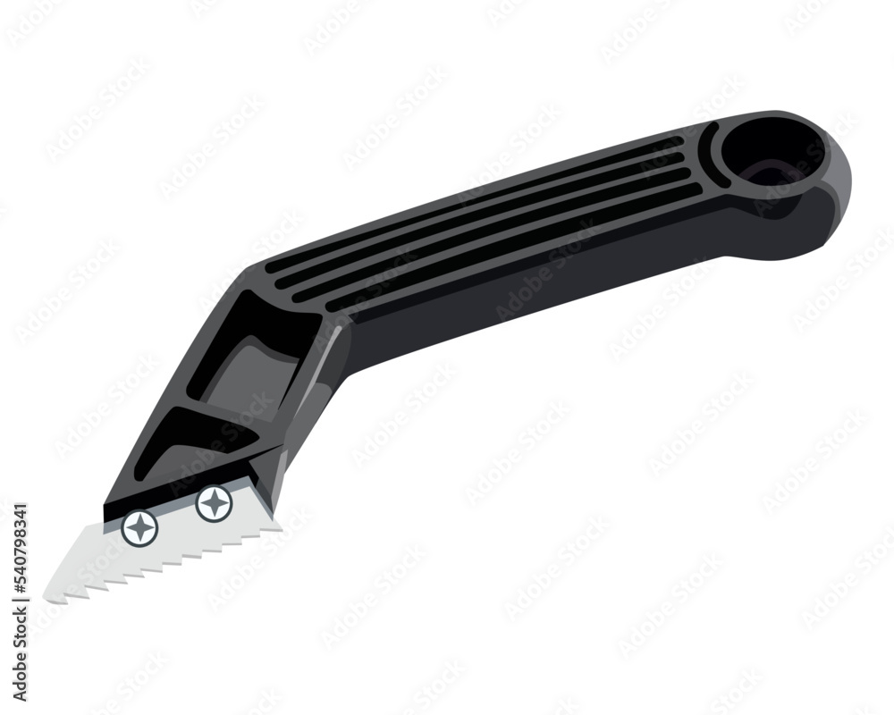 Obraz premium Vector Illustration Tile Grout Rake Flooring Tools with isolated on white background. Carpentry hand tools