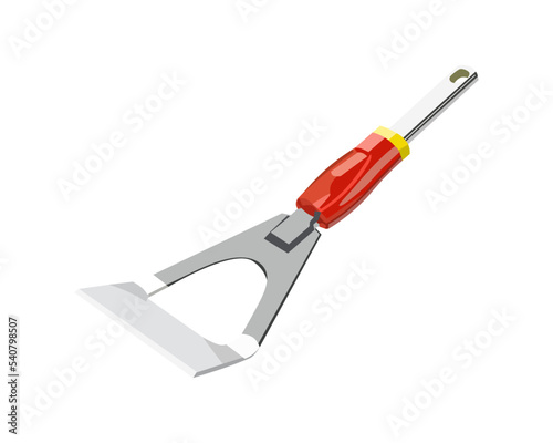 Vector Illustration Tile Grout Rake Flooring Tools with isolated on white background. Carpentry hand tools