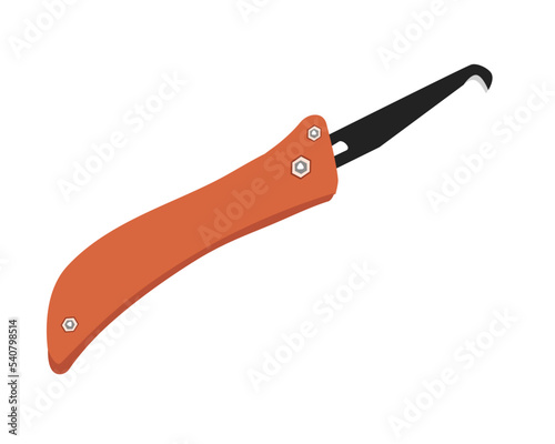 Vector Illustration Tile Grout Rake Flooring Tools with isolated on white background. Carpentry hand tools