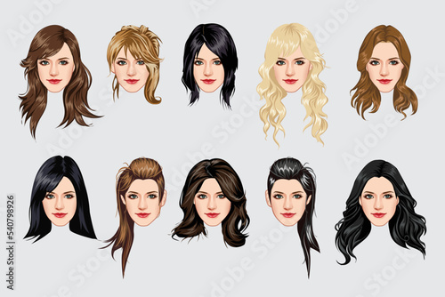 Hair Style Variety Women Wig set 4
