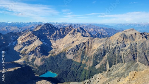 View towards Templeton Lake at the summit of Mount Ethelbert