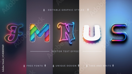 Set 5 Fantasy Editable Text Effects, Font Styles