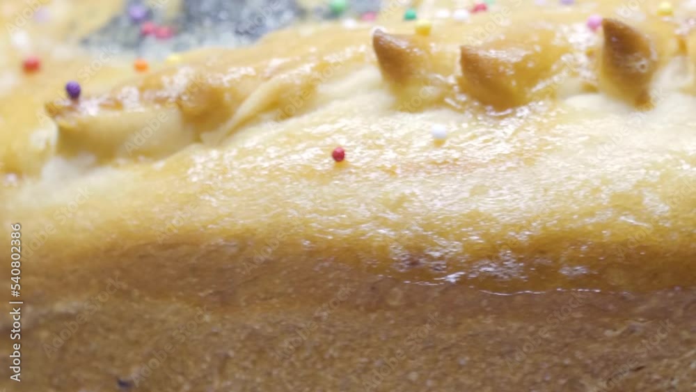 Close-up crust of baked crispy delicious cupcake Close-up crust of baked crispy delicious cupcake
