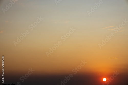 Solar sphere during sunset. The round sun disk dominates the landscape. © Horacio Selva