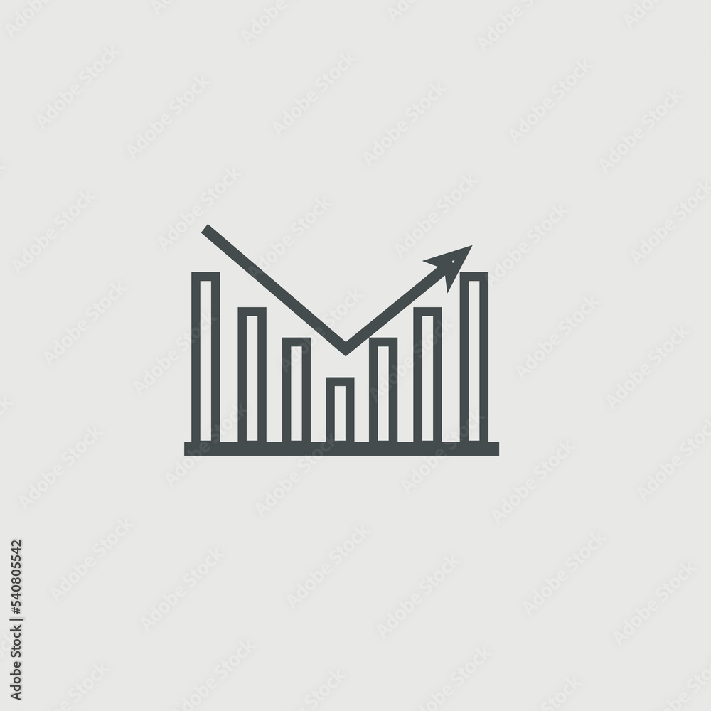 Bar graph vector icon illustration sign Bar graph vector icon illustration sign