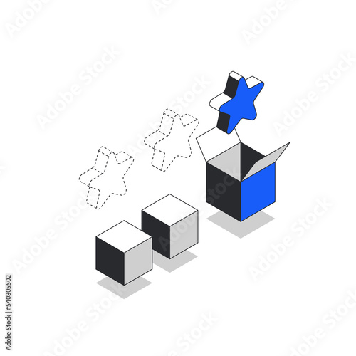 Achievements 3D isometric modern illustration