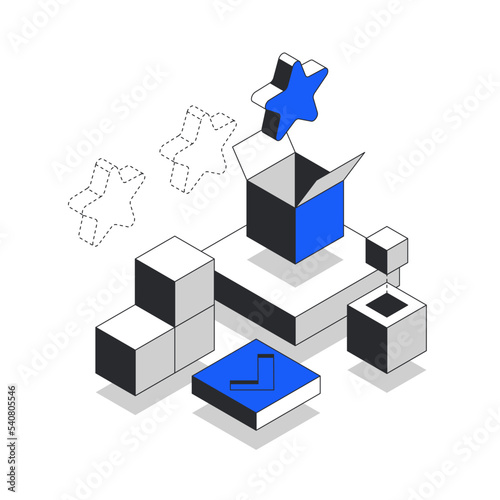 Achievements 3D isometric modern illustration