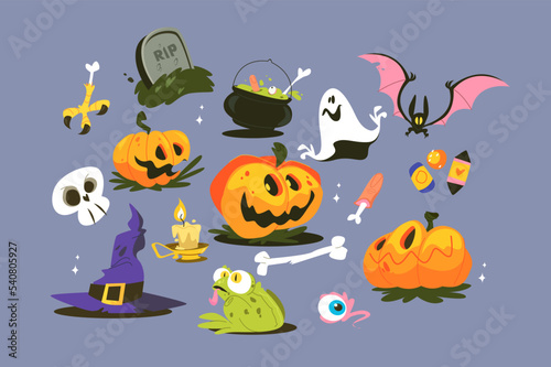 Halloween decoration elements set