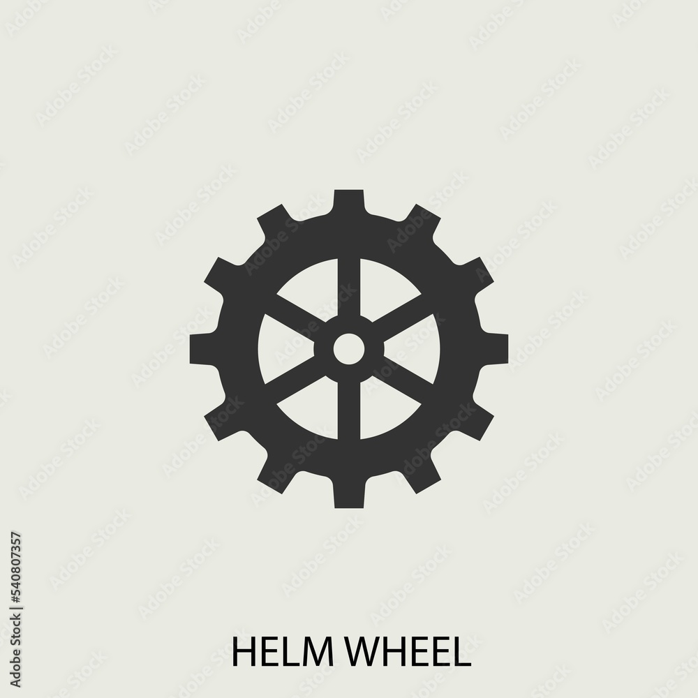 Helm wheel vector icon illustration sign