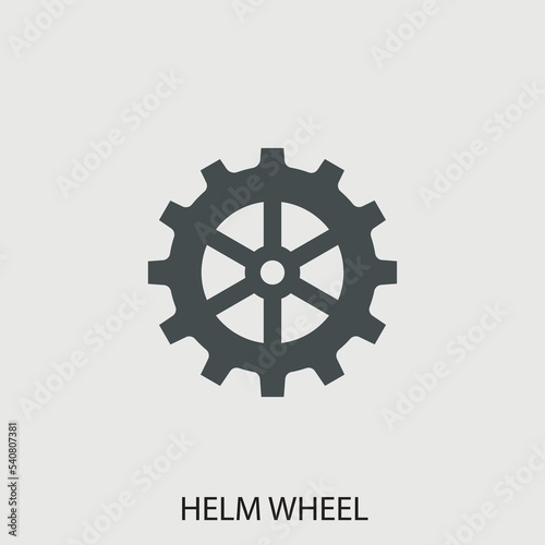 Helm wheel vector icon illustration sign