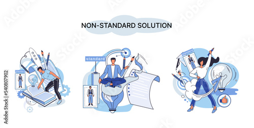 Non standart solution solving problem metaphor, answer to question or creativity idea innovation help business success. Alternative decision or business strategy plan, fallback option business choice
