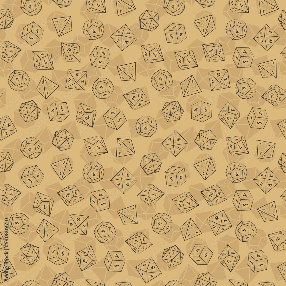 brown-seamless-pattern-of-d4-d6-d8-d10-d12-and-d20-dice-for-board-games-stock-vector-adobe-stock