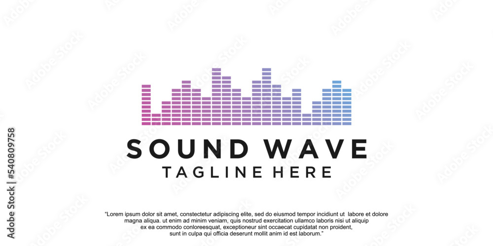 Logo of music with line art style and modern concept, modern, gradient, music Premium Vector