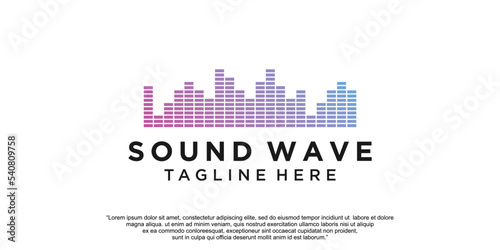 Logo of music with line art style and modern concept  modern  gradient  music Premium Vector