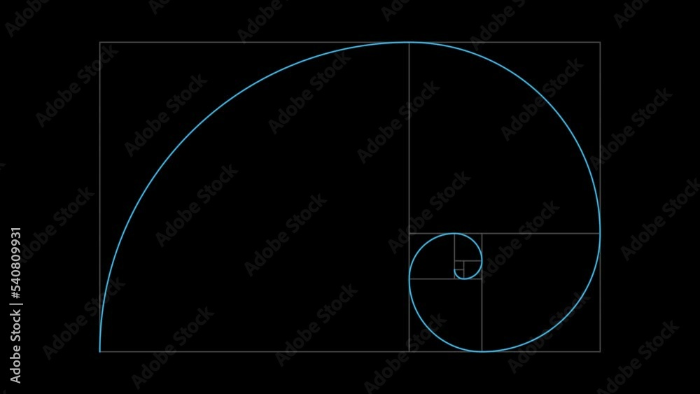 Golden ratio transparent video - The Fibonacci Sequence animated with ...