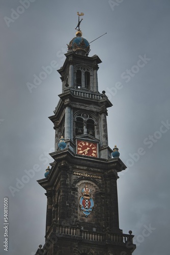 Photography Vertical shot of the Westertoren in Amsterdam, Netherlands