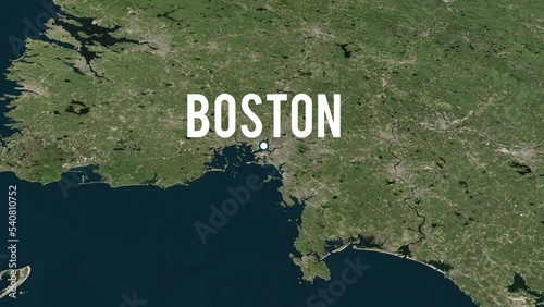 Boston City On Physical World Map
