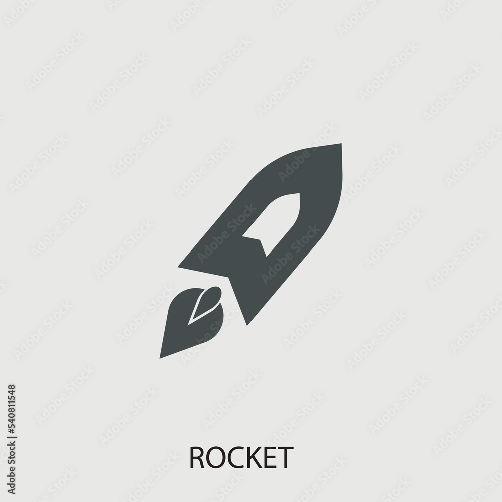 Rocket vector icon illustration sign Rocket vector icon illustration sign