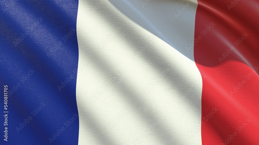 Fototapeta premium flag of France waving in the wind 3d-rendering