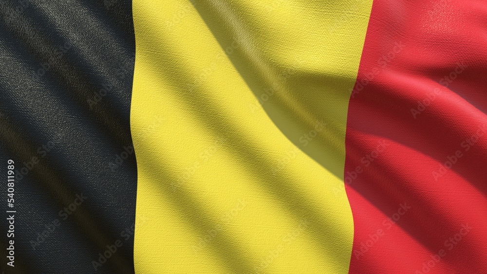 Fototapeta premium flag of Belgium waving in the wind 3d-rendering