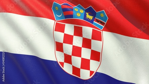 flag of Croatia waving in the wind 3d-rendering