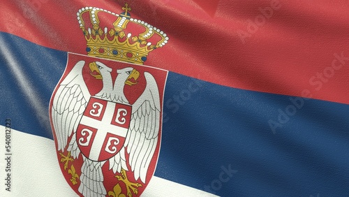 flag of serbia waving in the wind 3d-rendering