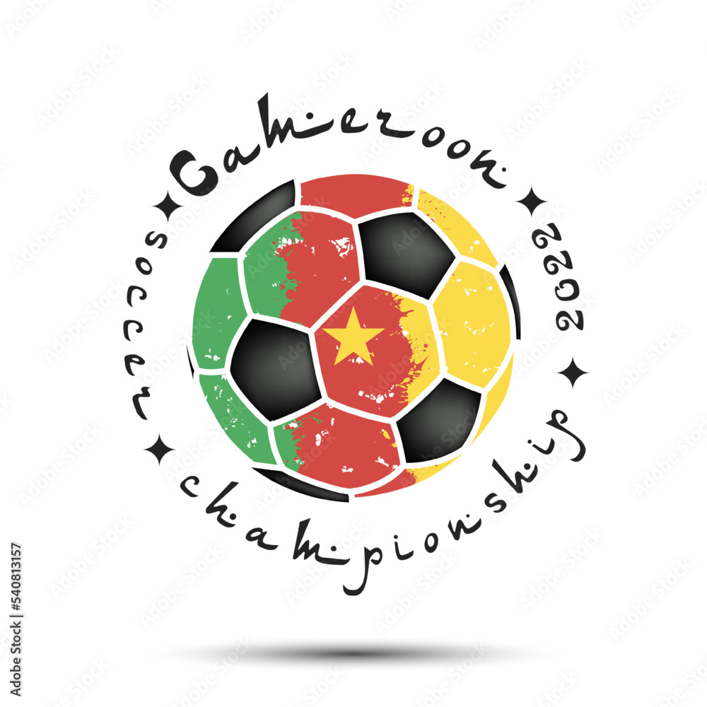 Obraz premium Soccer ball with Cameroon national flag colors