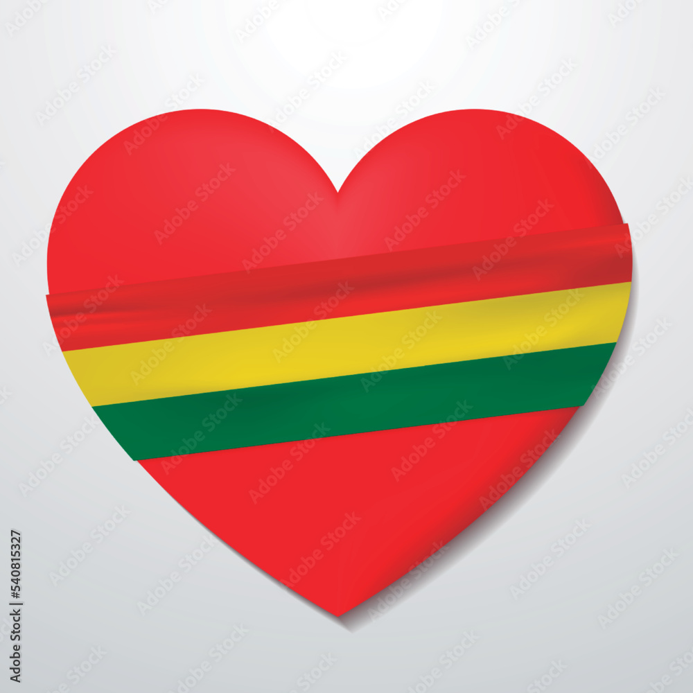 Heart with Bolivia flag